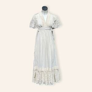 Empire waist cream colored mid-summer frock size 4